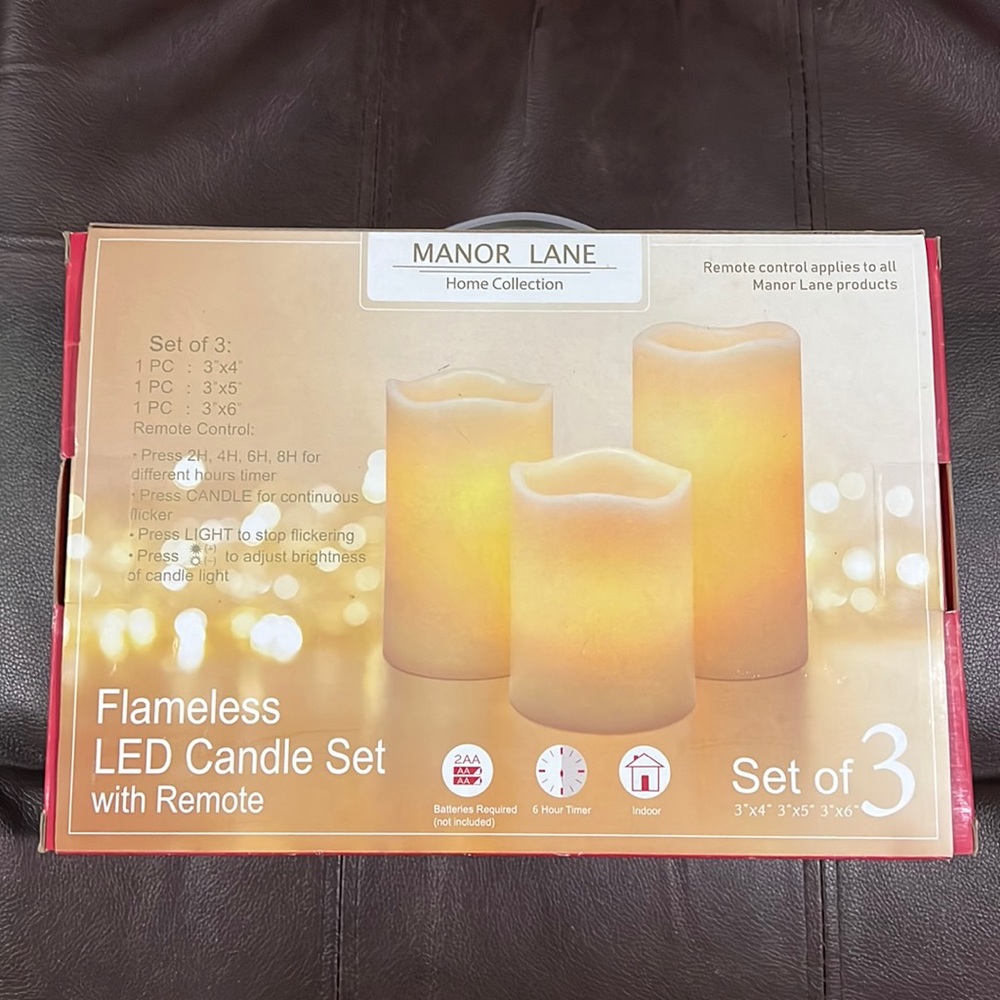 Set of 3 Flameless LED Candle Set with Remote